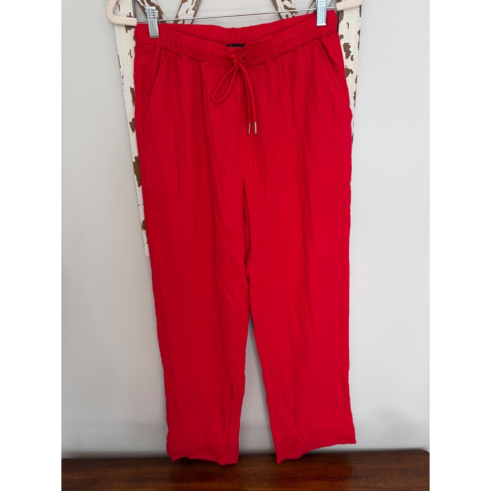 Quince 100% Organic Cotton Gauze Straight Leg Pants Red